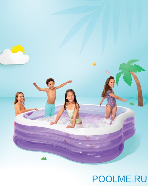 Детский бассейн INTEX "Сиреневая звезда" 2.29 x 2.29 x 0.56 м, артикул 57495