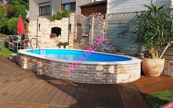 Бассейн Лагуна 4 х 2 х 1.25 м, морозоустойчивый (скиммер+форсунка) арт. 40020001