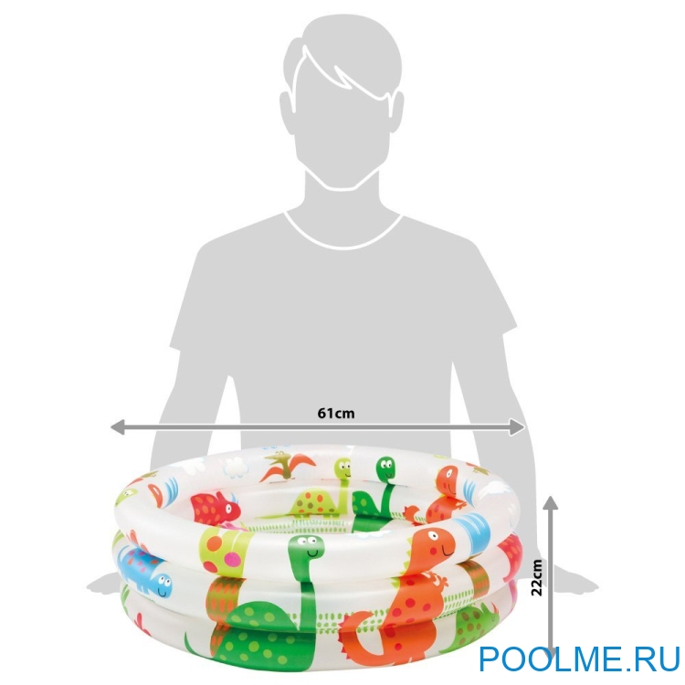 Детский бассейн INTEX "Динозавр" 61 х 22 см, артикул 57106 Детский бассейн INTEX "Динозавр" 61 х 22 см, артикул 57106