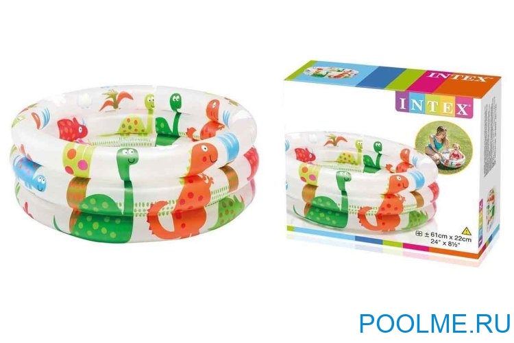 Детский бассейн INTEX "Динозавр" 61 х 22 см, артикул 57106 Детский бассейн INTEX "Динозавр" 61 х 22 см, артикул 57106