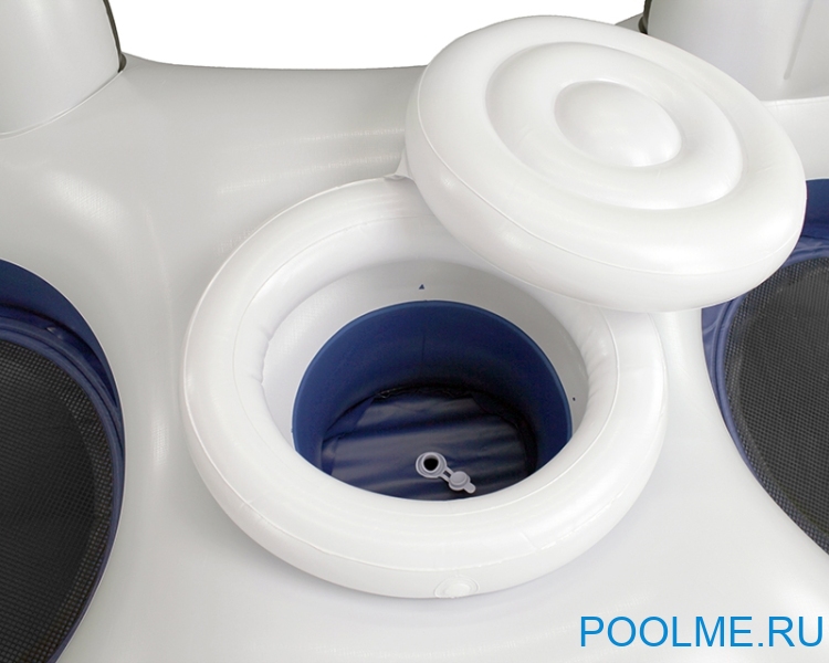 Надувное кресло-круг INTEX "Река" 2-х местное с баром 243 x 157 см, артикул 58837