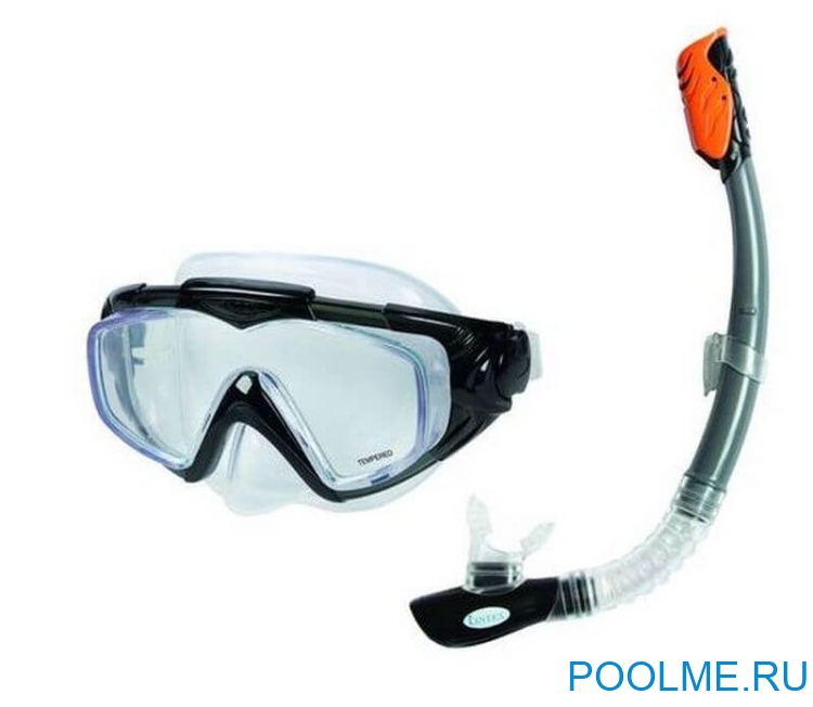 Маска для плавания с трубкой INTEX "Silicone Aqua Pro", артикул 55962