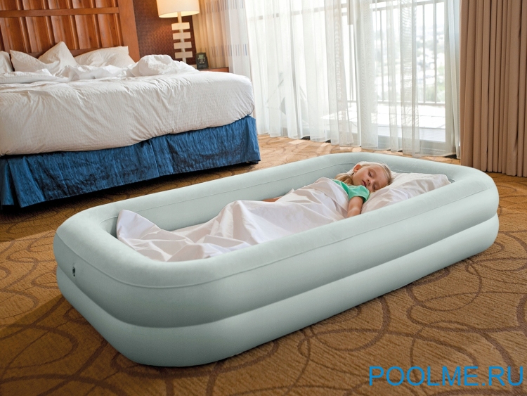 Кровать INTEX надувная Kidz Travel Bed Set 168 x 107 x 25 с насосом, артикул 66810