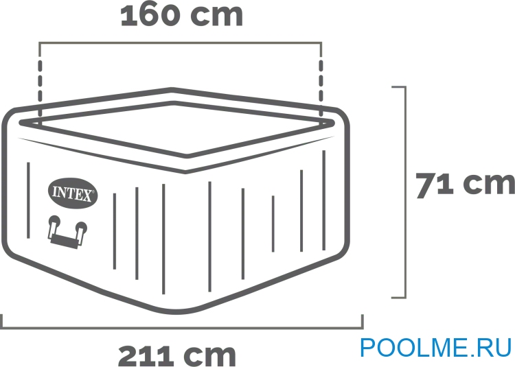 Джакузи INTEX 28446, внешний размер: 175 x 71 см - 4 места Джакузи INTEX 28446, внешний размер: 175 x 71 см - 4 места