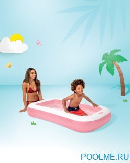 Надувной детский бассейн INTEX "Розовый" 166 х 100 х 25 см, артикул 58423 Надувной детский бассейн INTEX "Розовый" 166 х 100 х 25 см, артикул 58423