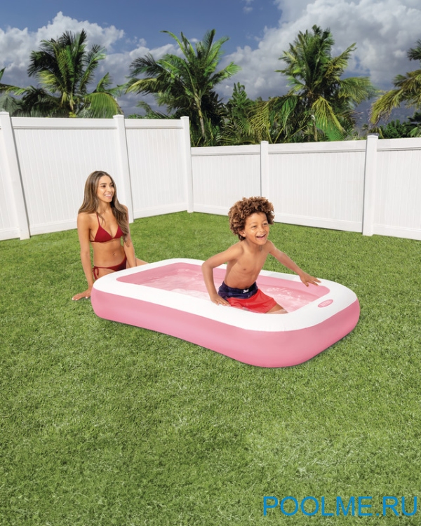 Надувной детский бассейн INTEX "Розовый" 166 х 100 х 25 см, артикул 58423 Надувной детский бассейн INTEX "Розовый" 166 х 100 х 25 см, артикул 58423