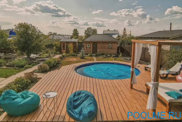Бассейн Лагуна 5 х 1.25 м (врезной скиммер + форсунка) арт. 50013 / 2 - дерево