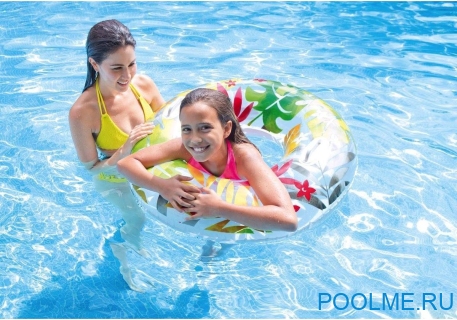 Надувной круг INTEX "Цветущие тропики, цветы" 97 см, артикул 58263-F Надувной круг INTEX "Цветущие тропики, цветы" 97 см, артикул 58263-F