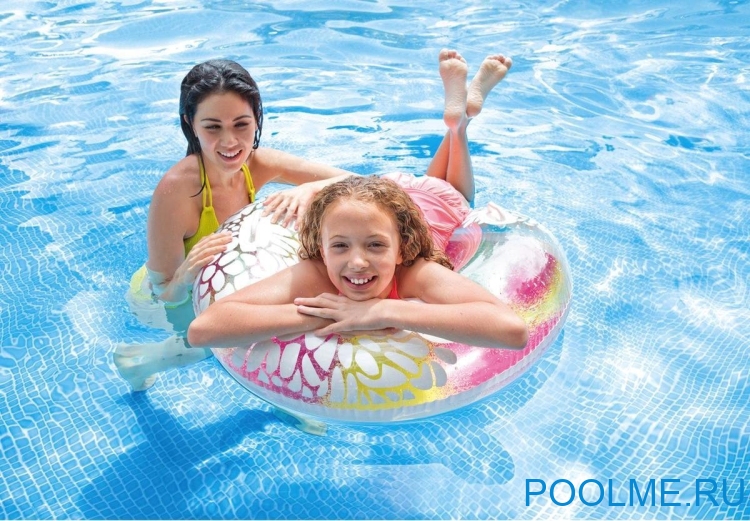 Надувной круг INTEX &quot;Цветущие тропики, цветы&quot; 97 см, артикул 58263-F