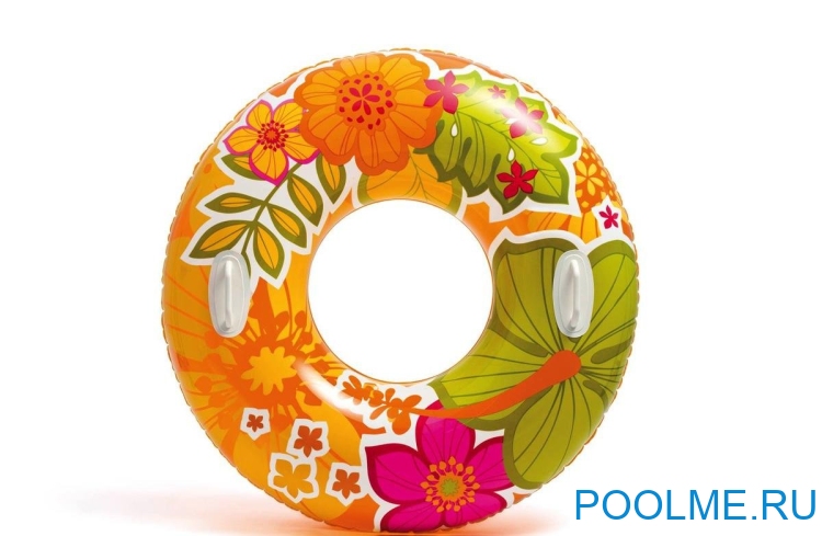 Надувной круг INTEX &quot;Цветущие тропики, цветы&quot; 97 см, артикул 58263-F