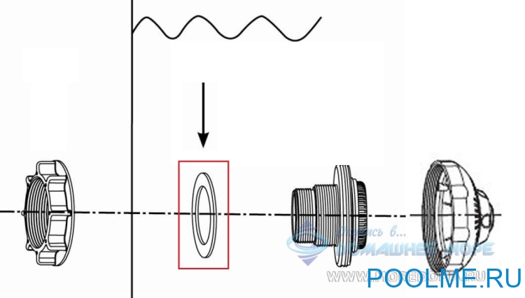 Уплотнительное кольцо для сетчатого соединителя 38 мм INTEX, артикул 10255