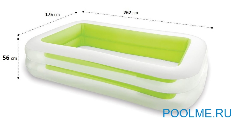 Детский бассейн INTEX "Пирамида" 262 x 175 x 56 см, артикул 56483