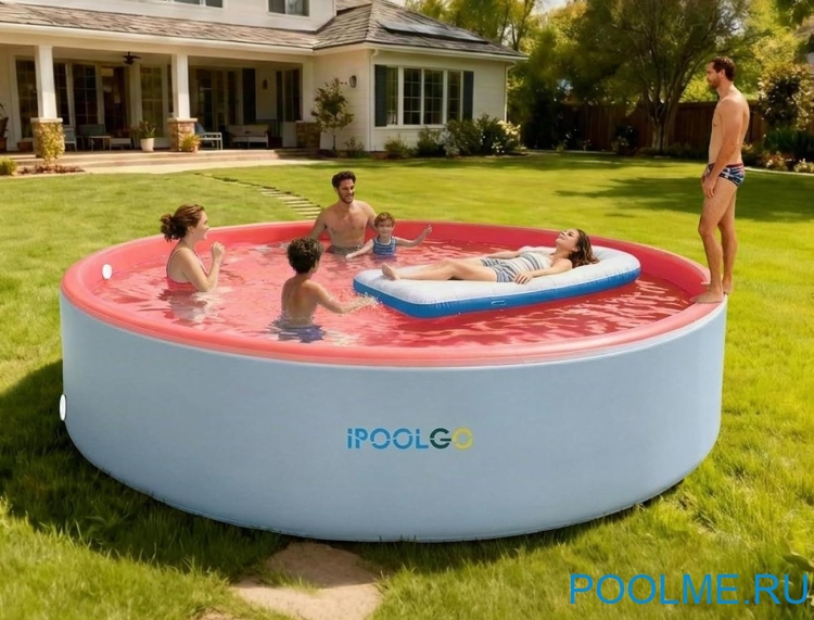 Надувной SUP-Бассейн IPOOLGO Pink 3 x 1.3 м