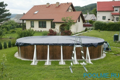 Тент Azuro для каркасных морозоустойчивых бассейнов 7.3 x 3.7 м, артикул 3BVZ0129