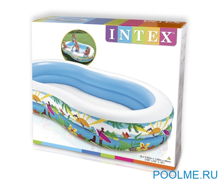 Детский бассейн INTEX "Пляж" 262 x 160 x 46 см, артикул 56490