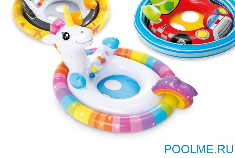 Надувной круг INTEX See-Me-Sit Rider Единорог 81 x 58 см, артикул 59570-R