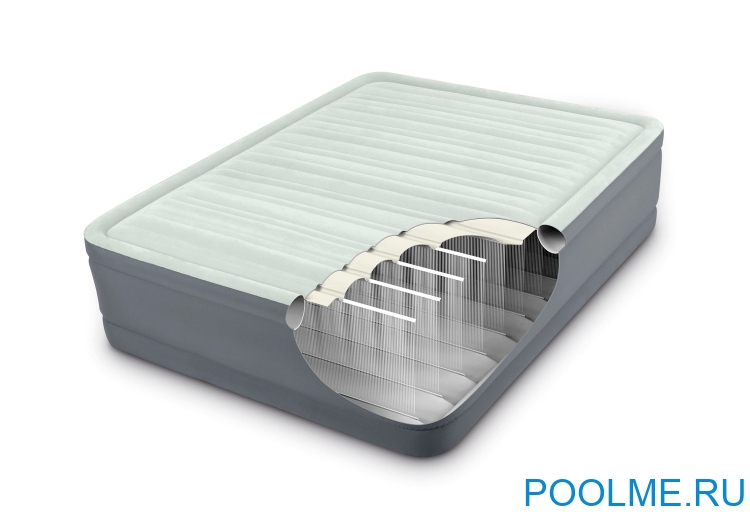Кровать INTEX надувная Premaire Elevated 152 x 203 x 46 см, встроенный насос 220V, артикул 64926
