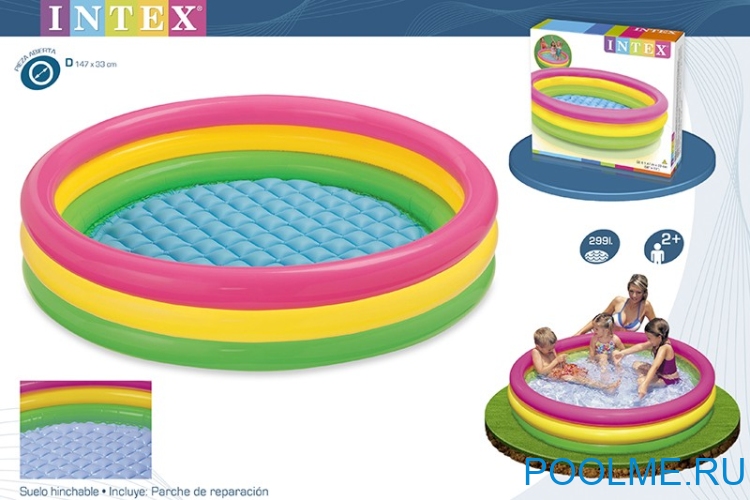 Детский бассейн INTEX "Радуга" 147 x 33 см, артикул 57422