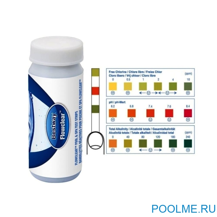 Тестовые полоски Bestway для воды в бассейне, артикул 58142