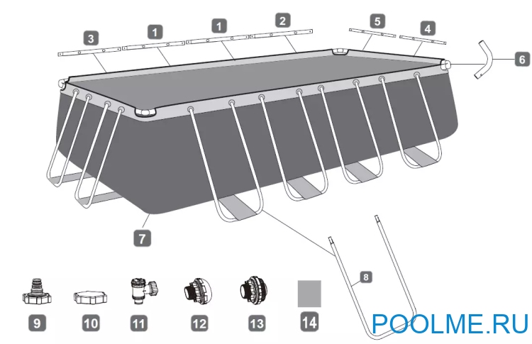 Каркасный бассейн Bestway 5619Q, 549 x 274 x 132 см