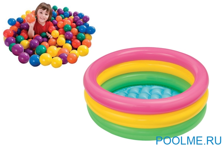 Детский бассейн INTEX &quot;Радуга&quot; 61 x 22 см, артикул 57107