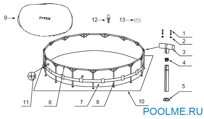Каркасный бассейн INTEX 28200, размер 3.05 x 0.76 м Каркасный бассейн INTEX 28200, размер 3.05 x 0.76 м