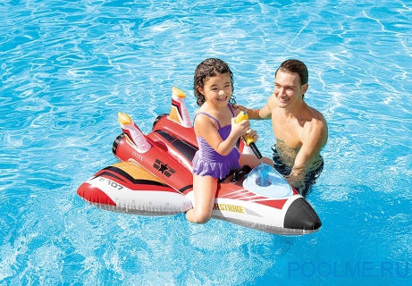 Надувная игрушка-наездник INTEX &quot;Космический самолёт&quot; с разбрызгивателем, красный, артикул 57536-R