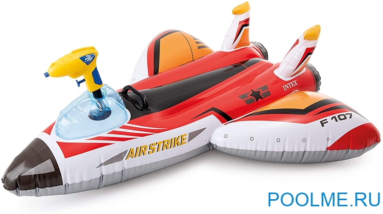 Надувная игрушка-наездник INTEX "Космический самолёт" с разбрызгивателем, красный, артикул 57536-R Надувная игрушка-наездник INTEX "Космический самолёт" с разбрызгивателем, красный, артикул 57536-R