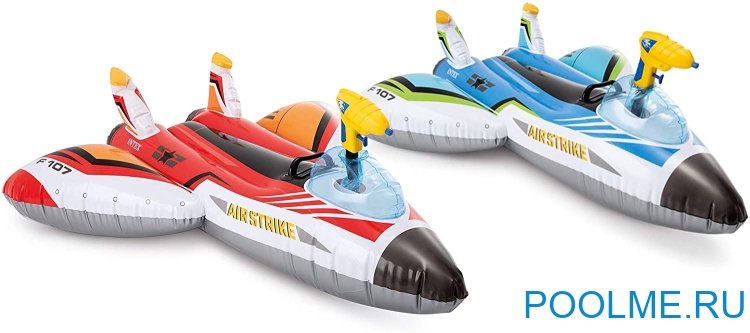 Надувная игрушка-наездник INTEX "Космический самолёт" с разбрызгивателем, красный, артикул 57536-R Надувная игрушка-наездник INTEX "Космический самолёт" с разбрызгивателем, красный, артикул 57536-R
