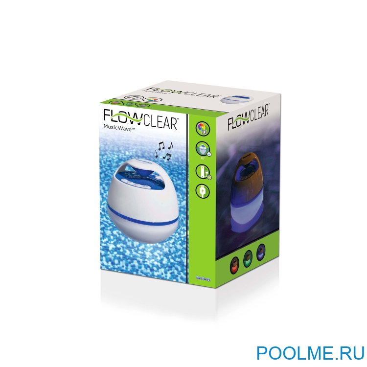 Плавающая Bluetooth-колонка Bestway Flowclear Music Wave со светодиодной подсветкой, артикул 58700