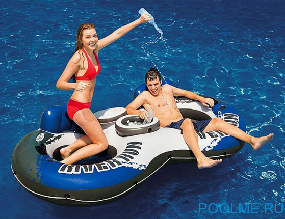 Надувное кресло-круг INTEX 2-х местное 264 x 142 см, артикул 58827 Надувное кресло-круг INTEX 2-х местное 264 x 142 см, артикул 58827