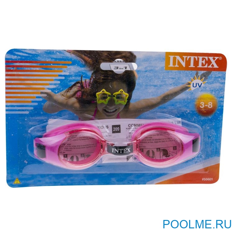 Очки для плавания INTEX "Junior" розовые, артикул 55601-P