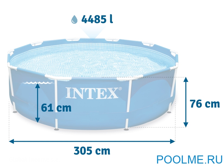 Каркасный бассейн INTEX 28202, размер 3.05 х 0.76 м