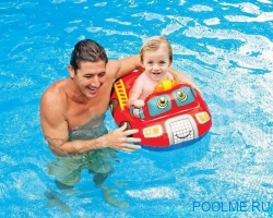 Надувной круг-ходунки INTEX &quot;Малыш&quot; пожарная 72 x 55 см, артикул 59586-F Надувной круг-ходунки INTEX "Малыш" пожарная 72 x 55 см, артикул 59586-F