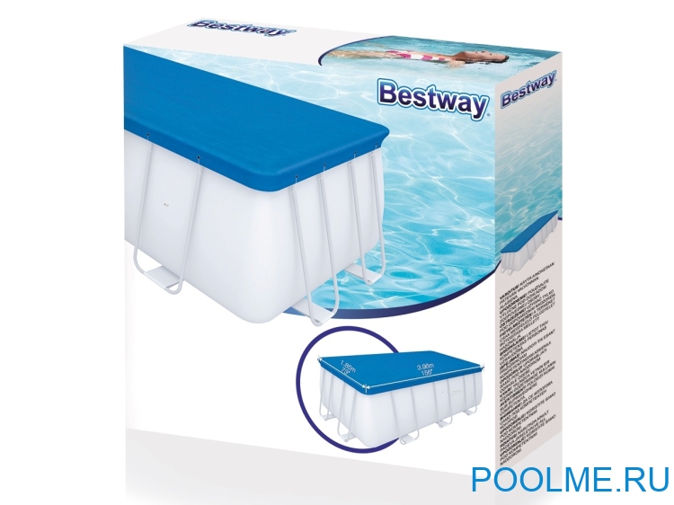 Тент Bestway для каркасных бассейнов 4.12 x 2.01 м, артикул 58232 Тент Bestway для каркасных бассейнов 4.12 x 2.01 м, артикул 58232