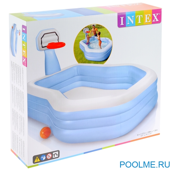 Детский бассейн INTEX "Семейный" 257 x 188 x 130 см, артикул 57183 Детский бассейн INTEX "Семейный" 257 x 188 x 130 см, артикул 57183