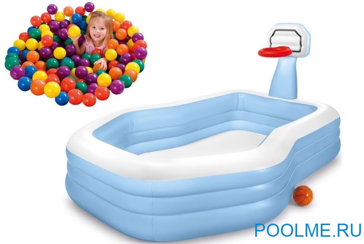 Детский бассейн INTEX "Семейный" 257 x 188 x 130 см, артикул 57183 Детский бассейн INTEX "Семейный" 257 x 188 x 130 см, артикул 57183