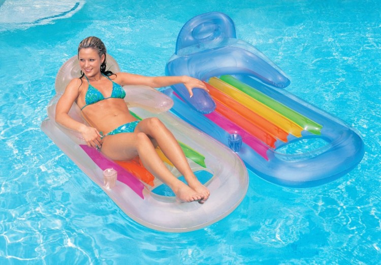 Матрас INTEX "Радуга" голубой 160 x 85 см, артикул 58802-B