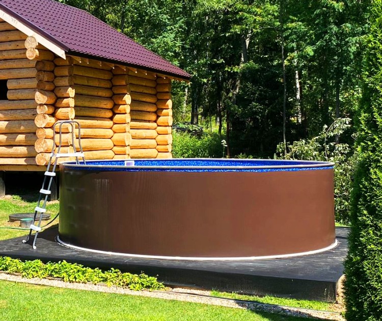 Бассейн Лагуна 3 х 1.25 м (врезной скиммер + форсунка) арт. 30011 - коричневый