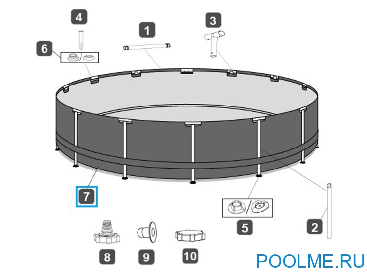 Чашковый пакет Bestway для каркасного бассейна 457 x 122 см, артикул P05466 Чашковый пакет Bestway для каркасного бассейна 457 x 122 см, артикул P05466