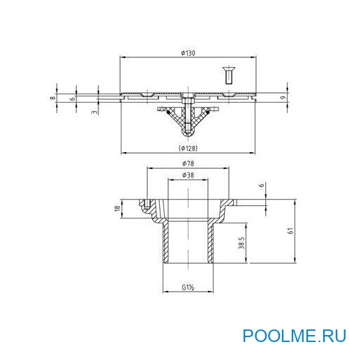 Донная бронзовая форсунка Fitstar 1 1/2" (3860020)