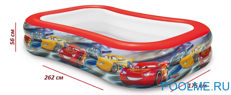 Детский бассейн INTEX "Тачки" 262 x 175 x 56 см, артикул 57478