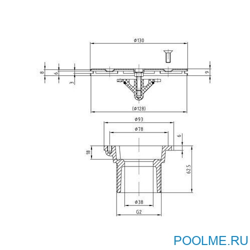 Донная бронзовая форсунка Fitstar 2" (3864020)