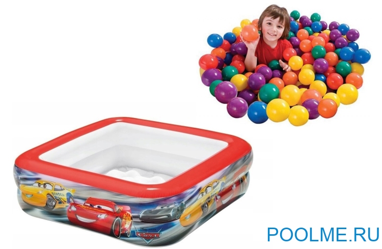 Детский бассейн INTEX "Тачки" 85 x 85 x 23 см, артикул 57101 Детский бассейн INTEX "Тачки" 85 x 85 x 23 см, артикул 57101