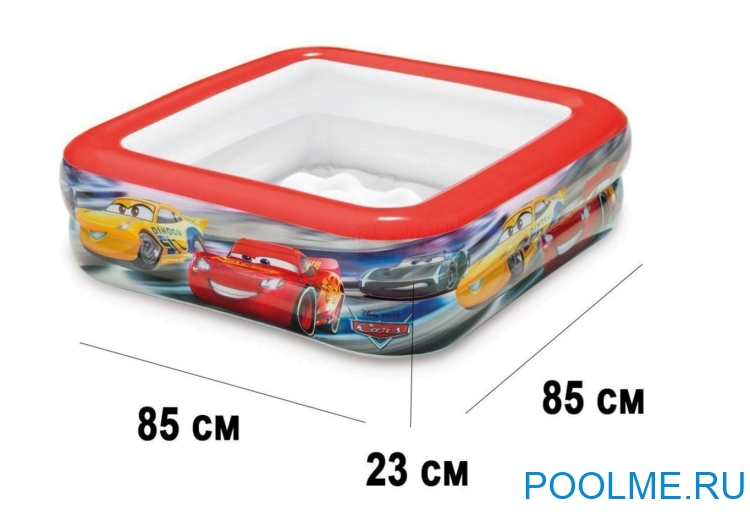 Детский бассейн INTEX "Тачки" 85 x 85 x 23 см, артикул 57101 Детский бассейн INTEX "Тачки" 85 x 85 x 23 см, артикул 57101