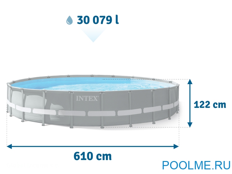 Каркасный бассейн INTEX 26334, размер 6.10 x 1.22 м Каркасный бассейн INTEX 26334, размер 6.10 x 1.22 м