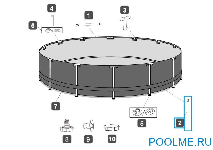 Вертикальная опора Bestway для каркасных бассейнов Steel Pro Max 366 x 122 см, артикул P04407 Вертикальная опора Bestway для каркасных бассейнов Steel Pro Max 366 x 122 см, артикул P04407